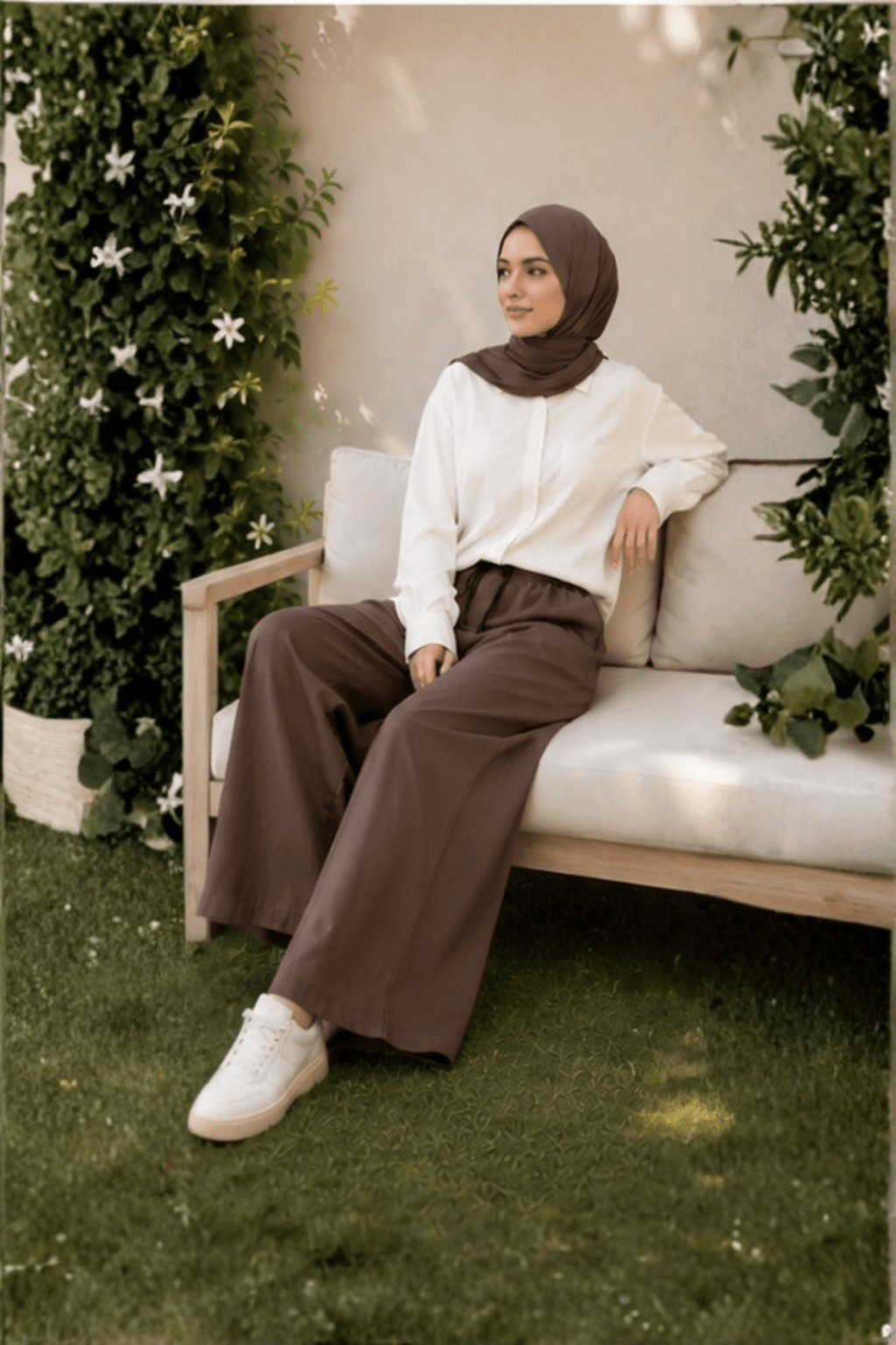 Signature Cotton Trousers in Espresso - Fasilah