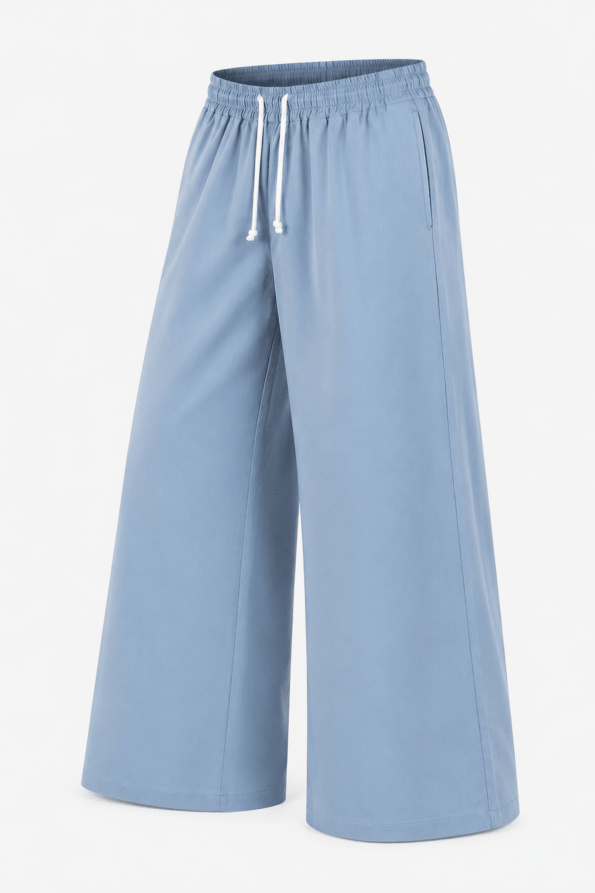 Pantalon en coton signature bleu ciel