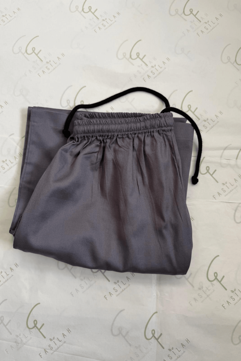 Signature Cotton Trousers in Stone Grey - Fasilah