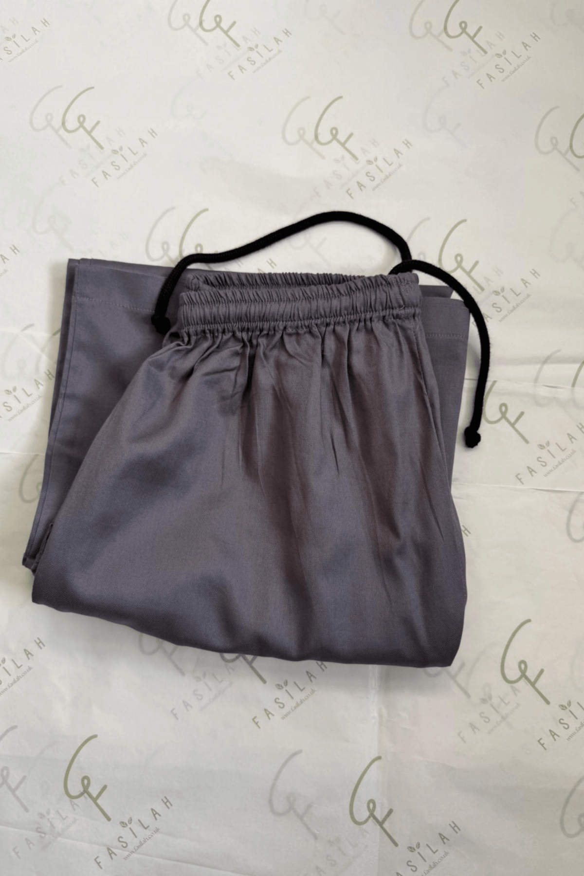 Signature Cotton Trousers in Stone Grey - Fasilah